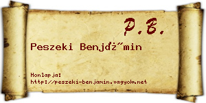 Peszeki Benjámin névjegykártya