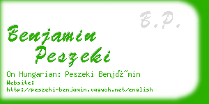 benjamin peszeki business card